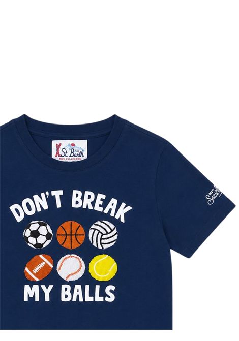 Blue cotton T-shirt for children MC2 SAINT BARTH | 00870I/ANBLU